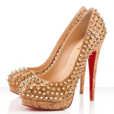 Christian Louboutin Bianca Spikes 140mm Plateauschuhe Gold Christian Louboutin Bianca Spikes 140mm Plateauschuhe Gold