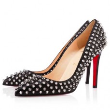 Christian Louboutin Pigalle Spikes 100mm Pumps Schwarz