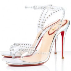 Christian Louboutin Icone A Clous 100mm Sandalen Silber