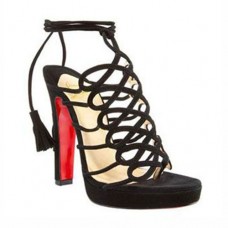 Christian Louboutin Sandalen mit Quasten, 120 mm, Schwarz