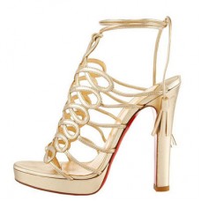 Christian Louboutin Sandalen mit Quasten, 120 mm, Gold