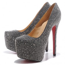 Christian Louboutin Daffodile Strass Plateauschuhe, 160 mm, Hämatit Christian Louboutin Daffodile Strass Plateauschuhe, 160 mm, Hämatit
