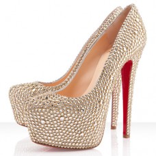 Christian Louboutin Daffodile Strass Plateauschuhe, 160 mm, Gold Christian Louboutin Daffodile Strass Plateauschuhe, 160 mm, Gold