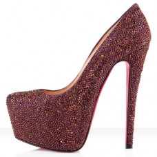 Christian Louboutin Daffodile Strass Plateauschuhe, 160 mm, Pflaume Christian Louboutin Daffodile Strass Plateauschuhe, 160 mm, Pflaume