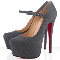 Christian Louboutin Lady Daf 160mm Mary Jane Pumps Hellgrau Christian Louboutin Lady Daf 160mm Mary Jane Pumps Hellgrau