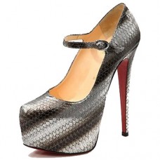 Christian Louboutin Lady Daf 160mm Mary Jane Pumps Grau Christian Louboutin Lady Daf 160mm Mary Jane Pumps Grau