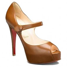 Christian Louboutin No Barre 140mm Mary Jane Pumps Braun Christian Louboutin No Barre 140mm Mary Jane Pumps Braun