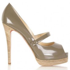 Christian Louboutin No Barre 140mm Mary Jane Pumps Grau Christian Louboutin No Barre 140mm Mary Jane Pumps Grau