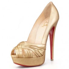 Christian Louboutin Jenny 140mm Peep-Toe-Pumps Gold Christian Louboutin Jenny 140mm Peep-Toe-Pumps Gold