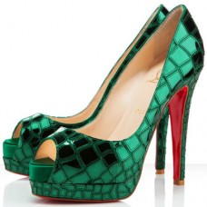 Christian Louboutin Sobek 100mm Peep-Toe-Pumps Grün
