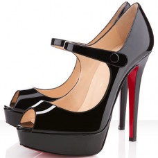 Christian Louboutin Bana 140mm Peep-Toe-Pumps Schwarz Christian Louboutin Bana 140mm Peep-Toe-Pumps Schwarz