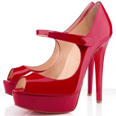 Christian Louboutin Bana 140mm Peep-Toe-Pumps Rot Christian Louboutin Bana 140mm Peep-Toe-Pumps Rot