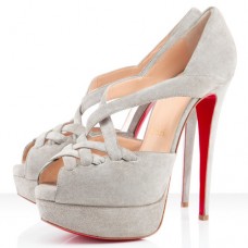 Christian Louboutin Lady Corset 140mm Peep Toe Pumps Taupe Christian Louboutin Lady Corset 140mm Peep Toe Pumps Taupe