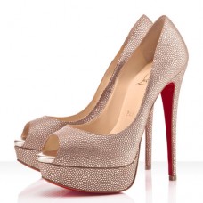 Christian Louboutin Lady Peep Spikes 140mm Peep-Toe-Pumps Gold Christian Louboutin Lady Peep Spikes 140mm Peep-Toe-Pumps Gold