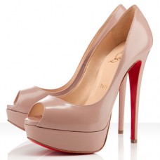 Christian Louboutin Lady 140mm Peep Toe Pumps Nude Christian Louboutin Lady 140mm Peep Toe Pumps Nude