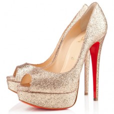 Christian Louboutin Lady 140mm Peep Toe Pumps Nude Christian Louboutin Lady 140mm Peep Toe Pumps Nude