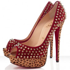 Christian Louboutin Lady Peep Spikes 140mm Peep-Toe-Pumps Rot Christian Louboutin Lady Peep Spikes 140mm Peep-Toe-Pumps Rot
