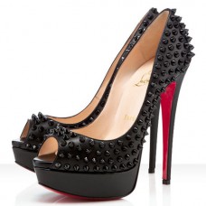 Christian Louboutin Lady Peep Spikes 140mm Peep-Toe-Pumps Gold Christian Louboutin Lady Peep Spikes 140mm Peep-Toe-Pumps Gold