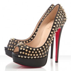 Christian Louboutin Lady Peep Spikes 140mm Peep-Toe-Pumps Schwarz Christian Louboutin Lady Peep Spikes 140mm Peep-Toe-Pumps Schwarz