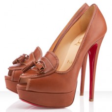 Christian Louboutin Alta Campus 140 mm Peep-Toe-Pumps, Fauve Christian Louboutin Alta Campus 140 mm Peep-Toe-Pumps, Fauve
