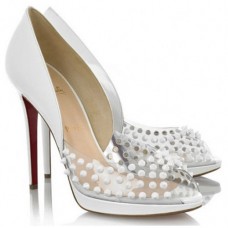 Christian Louboutin Engin 120mm Peep-Toe-Pumps Weiß Christian Louboutin Engin 120mm Peep-Toe-Pumps Weiß