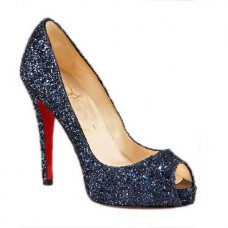 Christian Louboutin Glitzernde 120mm Peep-Toe-Pumps Blau Christian Louboutin Glitzernde 120mm Peep-Toe-Pumps Blau