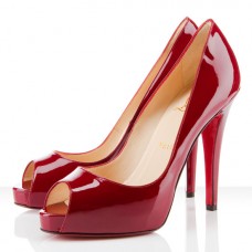 Christian Louboutin Very Privé 120 mm Peeptoe-Pumps Dunkelrot Christian Louboutin Very Privé 120 mm Peeptoe-Pumps Dunkelrot