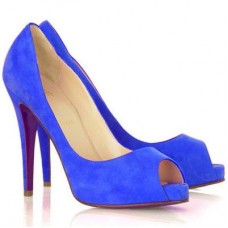 Christian Louboutin Very Privé 120 mm Peeptoe-Pumps Blau Christian Louboutin Very Privé 120 mm Peeptoe-Pumps Blau