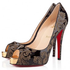 Christian Louboutin Very Privé 120mm Peeptoe Pumps Gold Christian Louboutin Very Privé 120mm Peeptoe Pumps Gold