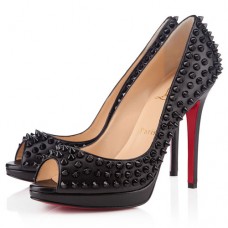 Christian Louboutin Yolanda Spikes 120mm Peep-Toe-Pumps Schwarz Christian Louboutin Yolanda Spikes 120mm Peep-Toe-Pumps Schwarz