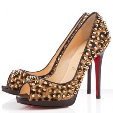 Christian Louboutin Yolanda Spikes 120mm Peep Toe Pumps Leopard Christian Louboutin Yolanda Spikes 120mm Peep Toe Pumps Leopard