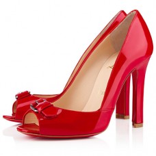 Christian Louboutin Openbelt 100mm Peep Toe Pumps Rot