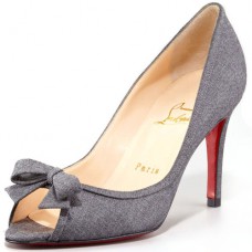 Christian Louboutin Milady 80mm Peep-Toe-Pumps Hellgrau Christian Louboutin Milady 80mm Peep-Toe-Pumps Hellgrau
