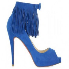 Christian Louboutin Kurze Tina-Fransen 120 mm für besondere Anlässe Blau Christian Louboutin Kurze Tina-Fransen 120 mm für besondere Anlässe Blau