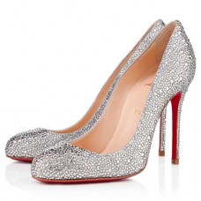 Christian Louboutin Fifi Strass Pumps, 100 mm, Silber Christian Louboutin Fifi Strass Pumps, 100 mm, Silber