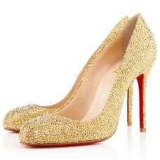 Christian Louboutin Fifi Strass Pumps, 100 mm, Gelb Christian Louboutin Fifi Strass Pumps, 100 mm, Gelb
