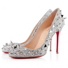 Christian Louboutin Fifi Strass Pumps, 100 mm, Silber Christian Louboutin Fifi Strass Pumps, 100 mm, Silber