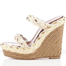 Christian Louboutin Cadena Tresse 140mm Wedges Weiß Christian Louboutin Cadena Tresse 140mm Wedges Weiß