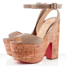 Christian Louboutin Super Dombasle 140 mm Wedges Taupe Christian Louboutin Super Dombasle 140 mm Wedges Taupe