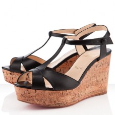 Christian Louboutin Marina Liege 100mm Wedges Schwarz Christian Louboutin Marina Liege 100mm Wedges Schwarz