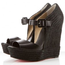 Christian Louboutin Praia Espadrilles, 140 mm Keilabsatz, Schwarz Christian Louboutin Praia Espadrilles, 140 mm Keilabsatz, Schwarz