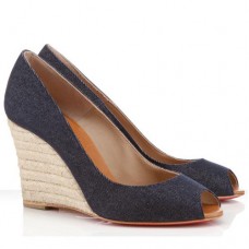 Christian Louboutin Pepi 80mm Wedges Blau Christian Louboutin Pepi 80mm Wedges Blau
