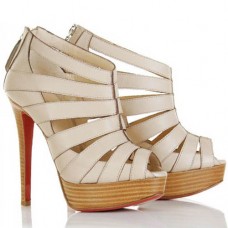 Christian Louboutin Piqué Cire 140 mm Stiefeletten Beige Christian Louboutin Piqué Cire 140 mm Stiefeletten Beige