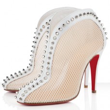 Christian Louboutin Bourriche 100mm Stiefeletten Weiß Christian Louboutin Bourriche 100mm Stiefeletten Weiß