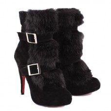 Christian Louboutin Toundra Pelzstiefelette, 120 mm, Schwarz Christian Louboutin Toundra Pelzstiefelette, 120 mm, Schwarz