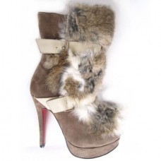 Christian Louboutin Toundra Pelzstiefelette, 120 mm, Braun Christian Louboutin Toundra Pelzstiefelette, 120 mm, Braun