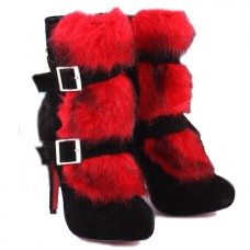 Christian Louboutin Toundra Pelzstiefelette, 120 mm, Rot Christian Louboutin Toundra Pelzstiefelette, 120 mm, Rot