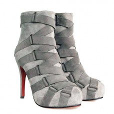 Christian Louboutin Nitoinimoi Bandage 120mm Stiefeletten Grau Christian Louboutin Nitoinimoi Bandage 120mm Stiefeletten Grau