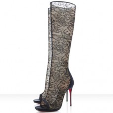 Christian Louboutin Alta Dentelle 120mm Stiefel Schwarz Christian Louboutin Alta Dentelle 120mm Stiefel Schwarz