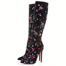 Christian Louboutin Pigalle Botta Strass 120mm Stiefel Schwarz Christian Louboutin Pigalle Botta Strass 120mm Stiefel Schwarz
